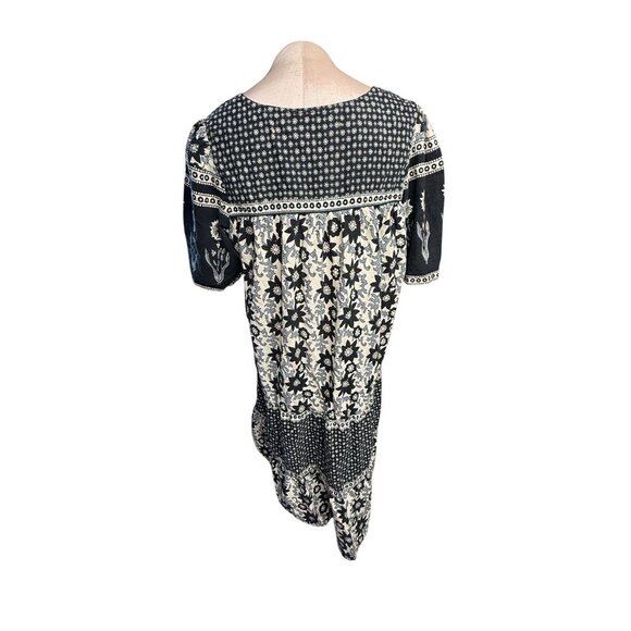 Vtg La Cera Hand-Painted Floral Muumuu Midi Dress XL Cotton Cottage Core Read - Picture 9 of 11